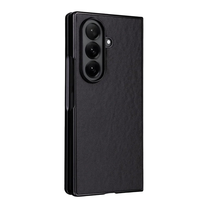 For Samsung Galaxy Z Fold7 5G Case PU Leather Hard PC Protective Phone Cover - Black - 5