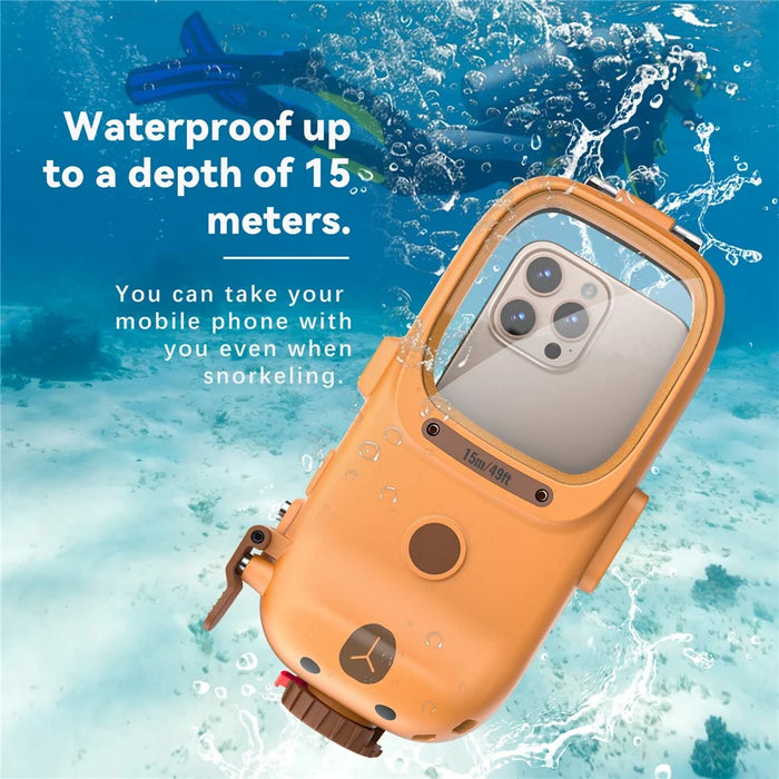 Universal 15m Depth Waterproof Diving Case IPX8 Bluetooth Compatible Cellphone Shell for Phones Up to 7 Inch - 4
