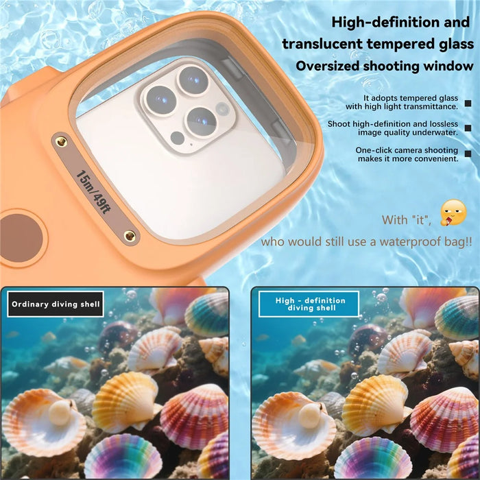 Universal 15m Depth Waterproof Diving Case IPX8 Bluetooth Compatible Cellphone Shell for Phones Up to 7 Inch - 6