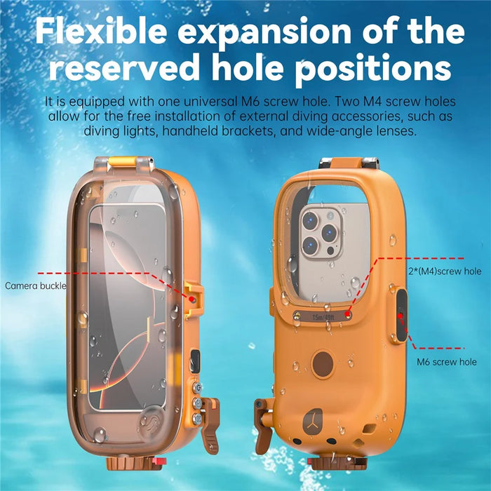 Universal 15m Depth Waterproof Diving Case IPX8 Bluetooth Compatible Cellphone Shell for Phones Up to 7 Inch - 7