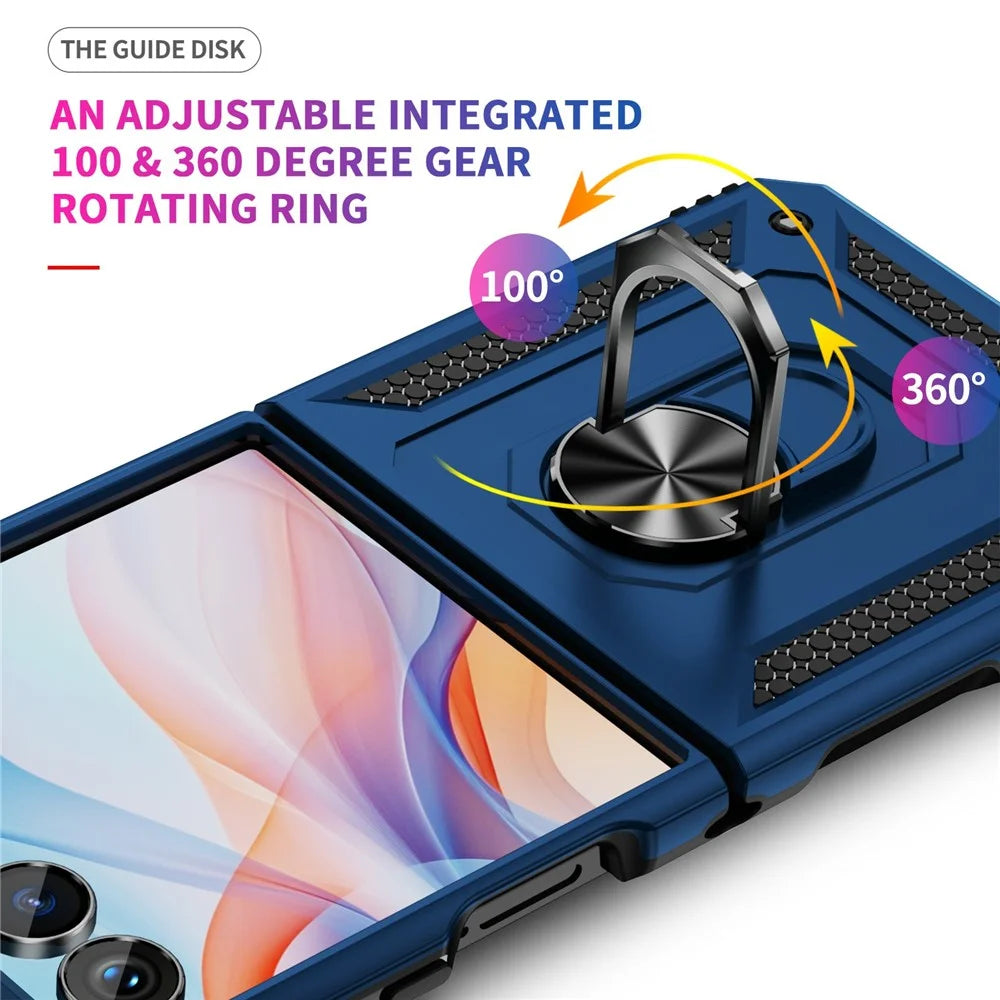 For Samsung Galaxy Z Flip7 5G Case TPU + PC Phone Cover with Ring Kickstand Drop Protection - Blue - 4