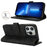 Wallet Case for iPhone 13 Pro Max / 12 Pro Max Double Folded Edge Skin Touch PU Leather Flip Phone Cover - Black - 3