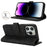For iPhone 14 Pro Max Wallet Case Double Folded Edge Skin Touch PU Leather Flip Phone Cover - Black - 3