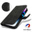 For iPhone 14 Pro Max Wallet Case Double Folded Edge Skin Touch PU Leather Flip Phone Cover - Black - 5