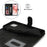 For iPhone 15 Plus / 14 Plus Wallet Case Double Folded Edge Skin Touch PU Leather Flip Phone Cover - Black - 3