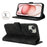 For iPhone 15 Plus / 14 Plus Wallet Case Double Folded Edge Skin Touch PU Leather Flip Phone Cover - Black - 5