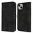 For iPhone 15 Wallet Case Double Folded Edge Skin Touch PU Leather Flip Phone Cover - Black - 1