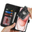 For iPhone 15 Wallet Case Double Folded Edge Skin Touch PU Leather Flip Phone Cover - Black - 4