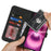 For iPhone 16 Wallet Case Double Folded Edge Skin Touch PU Leather Flip Phone Cover - Black - 4