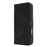 For iPhone 16 Pro Wallet Case Double Folded Edge Skin Touch PU Leather Flip Phone Cover - Black - 7