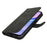 For Samsung Galaxy A15 5G Wallet Case Double Folded Edge Skin Touch PU Leather Flip Phone Cover - Black - 6