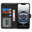 For iPhone 17e / 16e Wallet Case Double Folded Edge Skin Touch PU Leather Flip Phone Cover - Black - 2