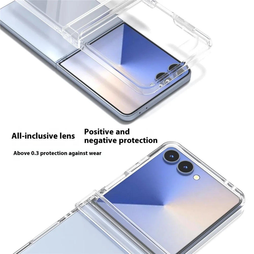 For Samsung Galaxy Z Flip7 5G Case Anti-Drop Transparent Hard PC Phone Cover - 5