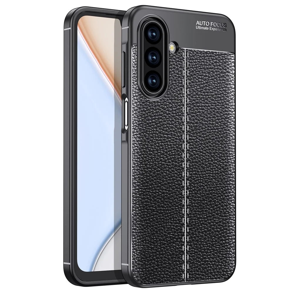 For Samsung Galaxy A18 5G / A18 4G / A17 5G / A17 4G Case Litchi Texture TPU Flexible Phone Cover, Black - 1