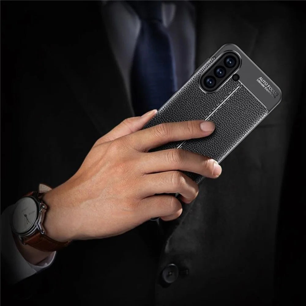 For Samsung Galaxy A18 5G / A18 4G / A17 5G / A17 4G Case Litchi Texture TPU Flexible Phone Cover, Black - 6