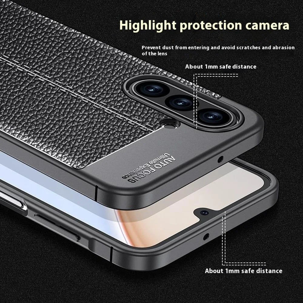 For Samsung Galaxy A18 5G / A18 4G / A17 5G / A17 4G Case Litchi Texture TPU Flexible Phone Cover, Black - 7