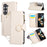 For Samsung Galaxy Z Fold7 5G Case Zipper Wallet Leather Phone Cover with Wrist Strap - Beige - 1