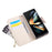For Samsung Galaxy Z Fold7 5G Case Zipper Wallet Leather Phone Cover with Wrist Strap - Beige - 6