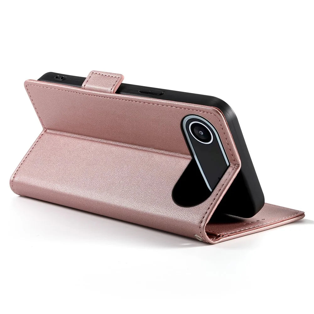 For iPhone Air Stand Case PU Leather Wallet Phone Cover - Rose Gold - 4