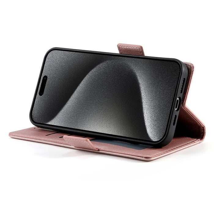 For iPhone 18 Pro Max / 17 Pro Max Stand Case PU Leather Wallet Phone Cover - Rose Gold - 3