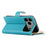 For iPhone 18 Pro Max / 17 Pro Max Case Zipper Wallet Color Splicing Leather Flip Phone Cover with Straps - Lake Blue - 4