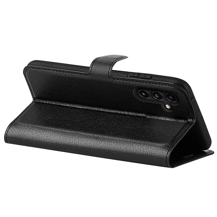 Stand Case for Samsung Galaxy A14 5G / 4G Wallet Case Scratch-resistant PU Leather Folio Flip Phone Cover - Black - 4