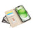 For iPhone 16 Case Multi Card Slots Zipper Leather Phone Cover with Wrist Strap - Beige - 3