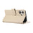 For iPhone 16 Case Multi Card Slots Zipper Leather Phone Cover with Wrist Strap - Beige - 5