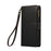 For Samsung Galaxy A06 4G Case Multi Card Slots Zipper Leather Phone Cover with Wrist Strap - Black - 6