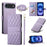 For iPhone Air Case Rhombus Stitching Wallet Stand Leather Phone Cover with Long  /  Short Strap - Purple - 1