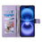 For iPhone Air Case Rhombus Stitching Wallet Stand Leather Phone Cover with Long  /  Short Strap - Purple - 2