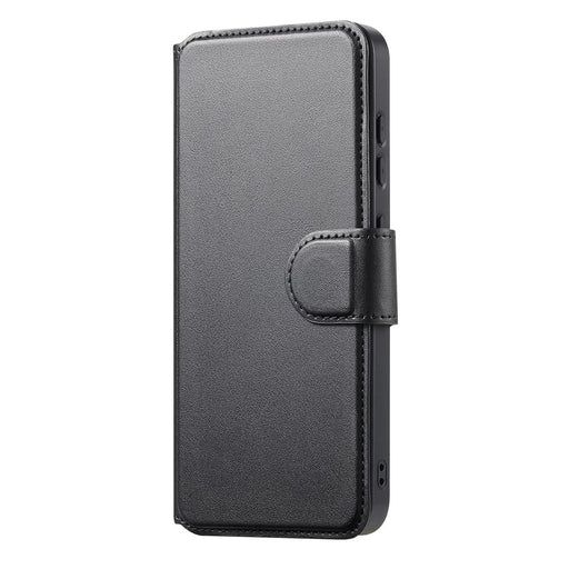 CASENEO For Samsung Galaxy S25 Edge Magnetic Case  RFID Blocking Wallet Detachable Leather Phone Cover with Wristband - Black - 2