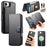 CASENEO For iPhone 17e / 16e Magnetic Case  RFID Blocking Wallet Detachable Leather Phone Cover with Wristband - Black - 1