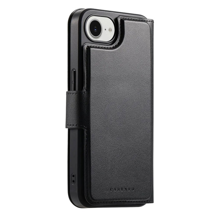 CASENEO For iPhone 17e / 16e Magnetic Case  RFID Blocking Wallet Detachable Leather Phone Cover with Wristband - Black - 3