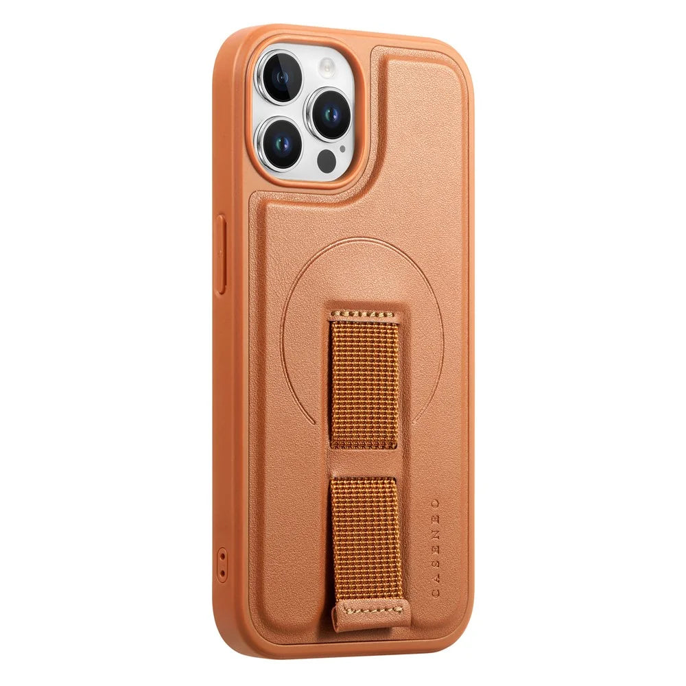 CASENEO For iPhone 12 6.1 inch / iPhone 12 Pro 6.1 inch Magnetic Case  Wristband PU Leather + PC Shockproof Phone Cover - Brown - 2