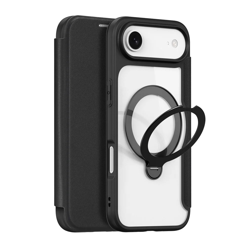 DUX DUCIS For iPhone Air Leather Case  Skin X Pro Series Rotary Kickstand Cover Compatible with MagSafe - Black - 1