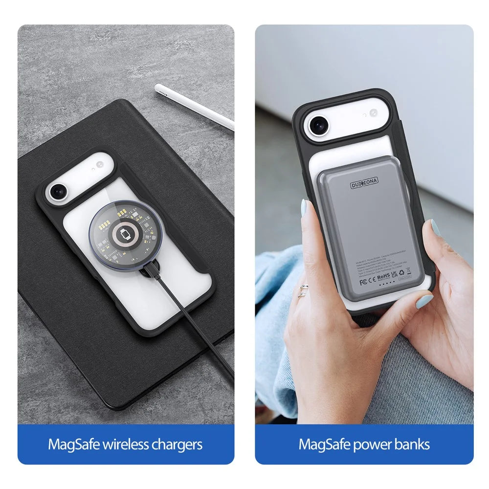 DUX DUCIS For iPhone Air Leather Case  Skin X Pro Series Rotary Kickstand Cover Compatible with MagSafe - Black - 3