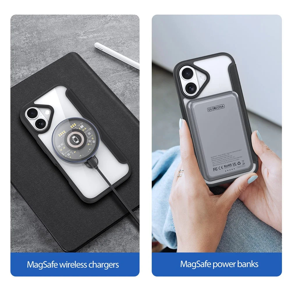 DUX DUCIS For iPhone 17 Leather Case  Skin X Pro Series Rotary Kickstand Cover Compatible with MagSafe - Black - 3