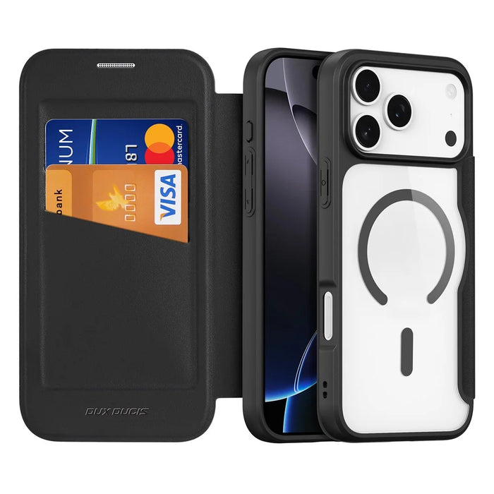 DUX DUCIS For iPhone 17 Pro Max Leather Case  Skin X Pro Series Flip Cover Compatible with MagSafe - Black - 2