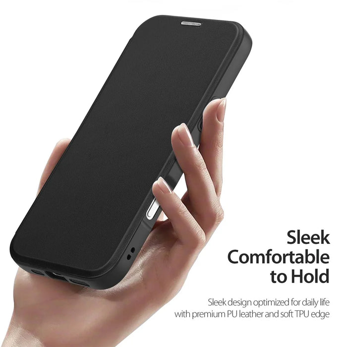 DUX DUCIS For iPhone 17 Pro Max Leather Case  Skin X Pro Series Flip Cover Compatible with MagSafe - Black - 6