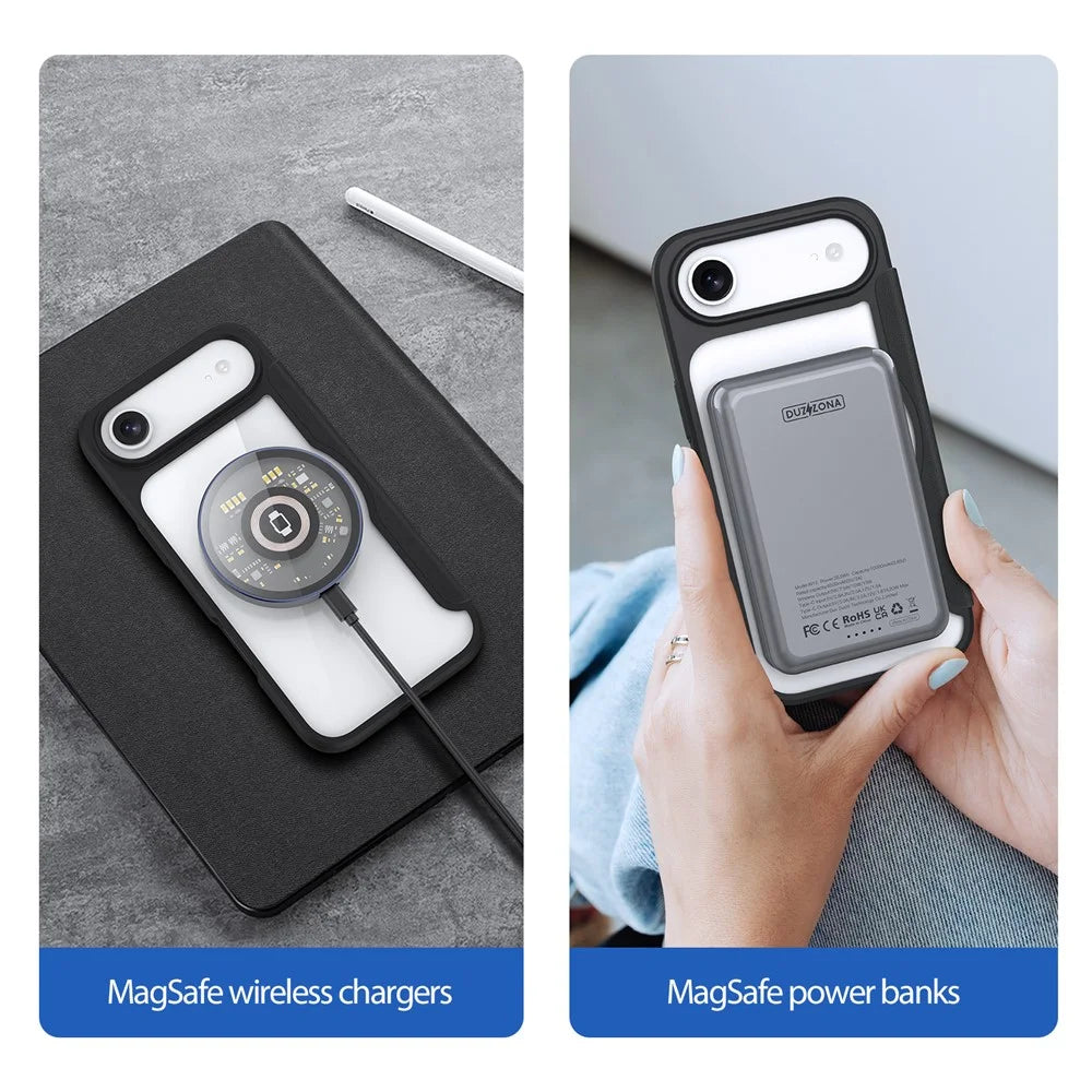 DUX DUCIS For iPhone Air Leather Case  Skin X Pro Series Flip Cover Compatible with MagSafe - Black - 4