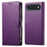 For iPhone Air Case Magnetic Snap Litchi Texture Leather Wallet Phone Cover with Wrist Strap - Purple - 1