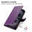 For iPhone Air Case Magnetic Snap Litchi Texture Leather Wallet Phone Cover with Wrist Strap - Purple - 5