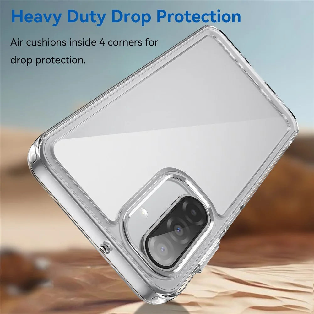 WANLONFENG For Samsung Galaxy A17 5G / A17 4G Case  MF Series TPU Acrylic Clear Phone Cover with Tempered Glass Film - Transparent - 4