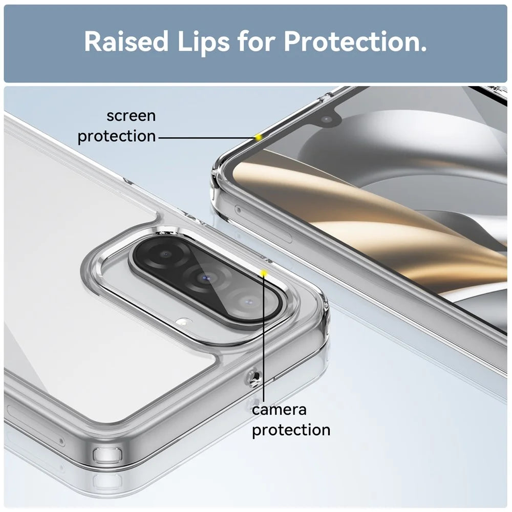 WANLONFENG For Samsung Galaxy A17 5G / A17 4G Case  MF Series TPU Acrylic Clear Phone Cover with Tempered Glass Film - Transparent - 7