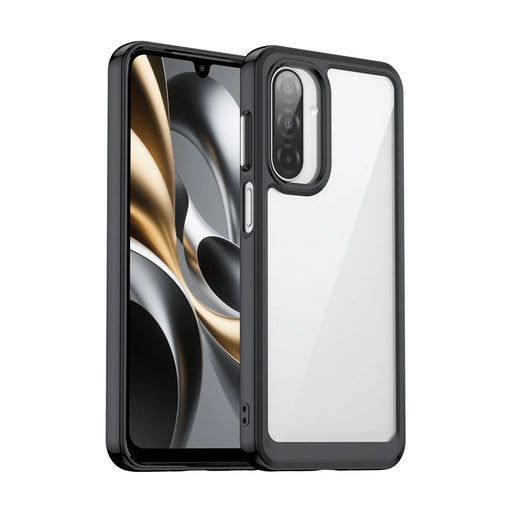 WANLONFENG For Samsung Galaxy A17 5G / A17 4G Phone Case  XC Series TPU Acrylic Cover with Tempered Glass (Big Lens Hole) - Black - 2