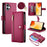 For iPhone 17 Case Zipper Pocket Wallet Leather Phone Cover with Straps - Red - 1