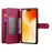 For iPhone 17 Case Zipper Pocket Wallet Leather Phone Cover with Straps - Red - 2
