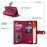 For iPhone 17 Case Zipper Pocket Wallet Leather Phone Cover with Straps - Red - 5