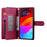 For iPhone Air Case Zipper Pocket Wallet Leather Phone Cover with Straps - Red - 2